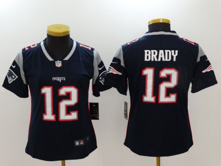 Women New England Patriots #12 Brady Blue Nike Vapor Untouchable Limited NFL Jerseys->youth nfl jersey->Youth Jersey